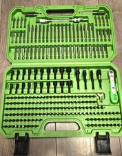 232pc Master 1/4 Hex Bit Set w/ Nut Drivers, Adapters, Ratchet and Case