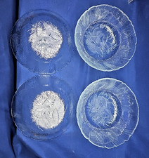 4 Arcoroc Canterbury Crocus Cereal Bowls Clear Glass 6 1/4" Salad Soup