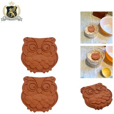 Natural Terracotta Owl Sugar Savers, Set of 2 - Maintain Freshness Effortlessly