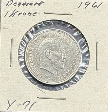 1961 DENMARK 1 KRONE ADD THIS COIN TO YOUR COLLECTION