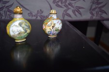 two Chinese antique snuff bottles with qianlong mark