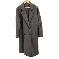 Quince Women Italian Wool Double-Breasted Slouch Coat Heather Charcoal L