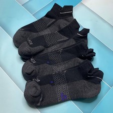 Bombas Men's Ankle Socks 4 Pair Pack Black Dark Gray Size L Large XL Extra Large