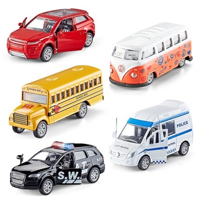 Die-cast Metal Toy Cars Set of 5, Openable Doors, Pull Back Car, Gift Pack fo...