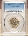 1936-D BUFFALO NICKEL PCGS MS64 882444 - TONED
