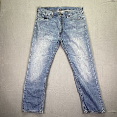 Levi's Jeans Mens W36 L30 Blue 505 Straight Denim Mid Rise Zip Fly 