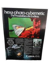 Canon A-1 1981 Vintage Print Ad SLR Camera Butterfly Photo Tech Features Promo