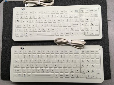Lot of 2  iKey SLK-101-FL-GRAY-USB  Medical Keyboard