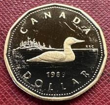 Canada 1989 Bronze Plated Nickel 1 Dollar PROOF Loonie. Elizabeth II. KM# 157