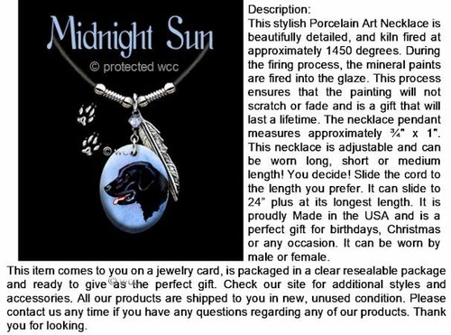 MIDNIGHT SUN BLACK LAB NECKLACE DOG LABRADOR RETRIEVER ART PUP PET- FREE SHIP L' - Picture 2 of 11