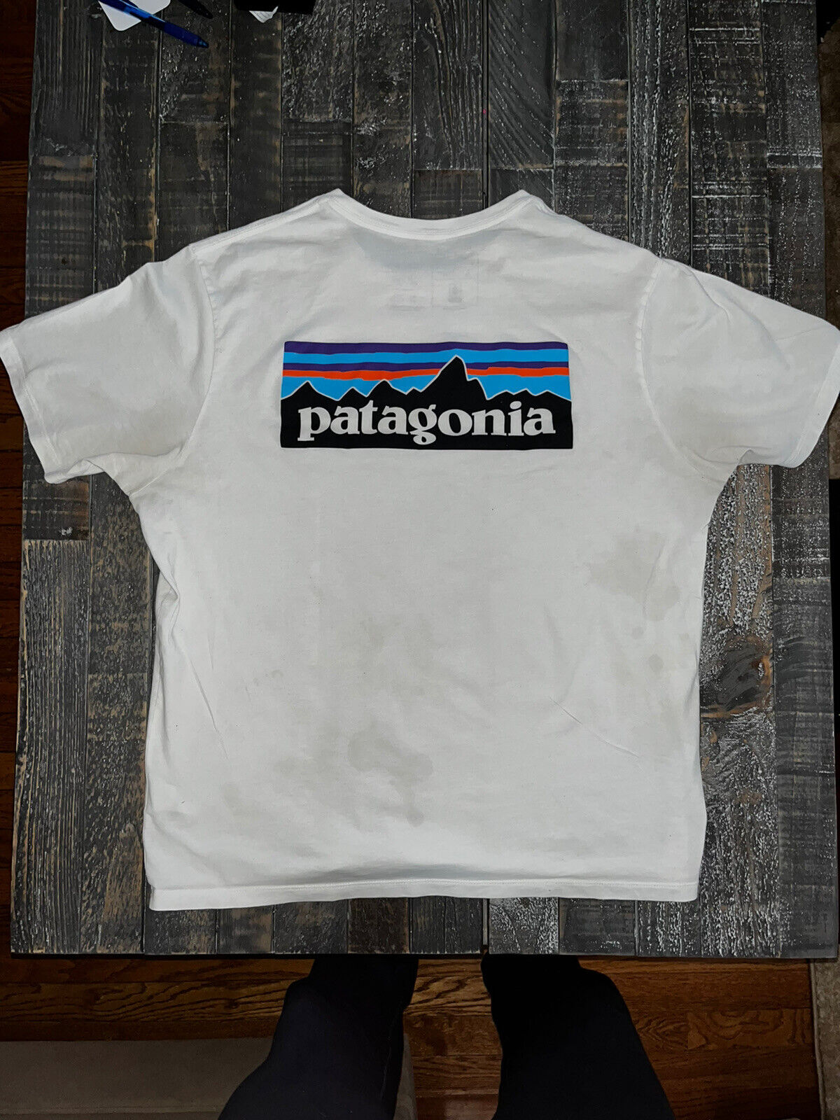 Patagonia Men's L Regular Fit White Organic Cotton Graphic T-Shirt