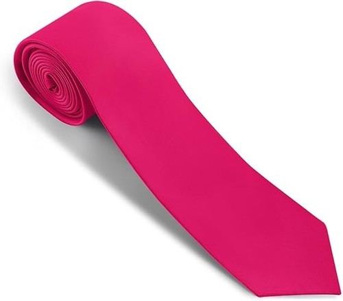 Men's Polyester Solid Extra Long Pink Neck Tie-Men's Neck Ties - Mens Dress Tie - Trendy Mens Ties
