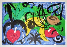 Stefan Szczesny handsigniert nummeriert Siebdruck 1981 "Bananas"
