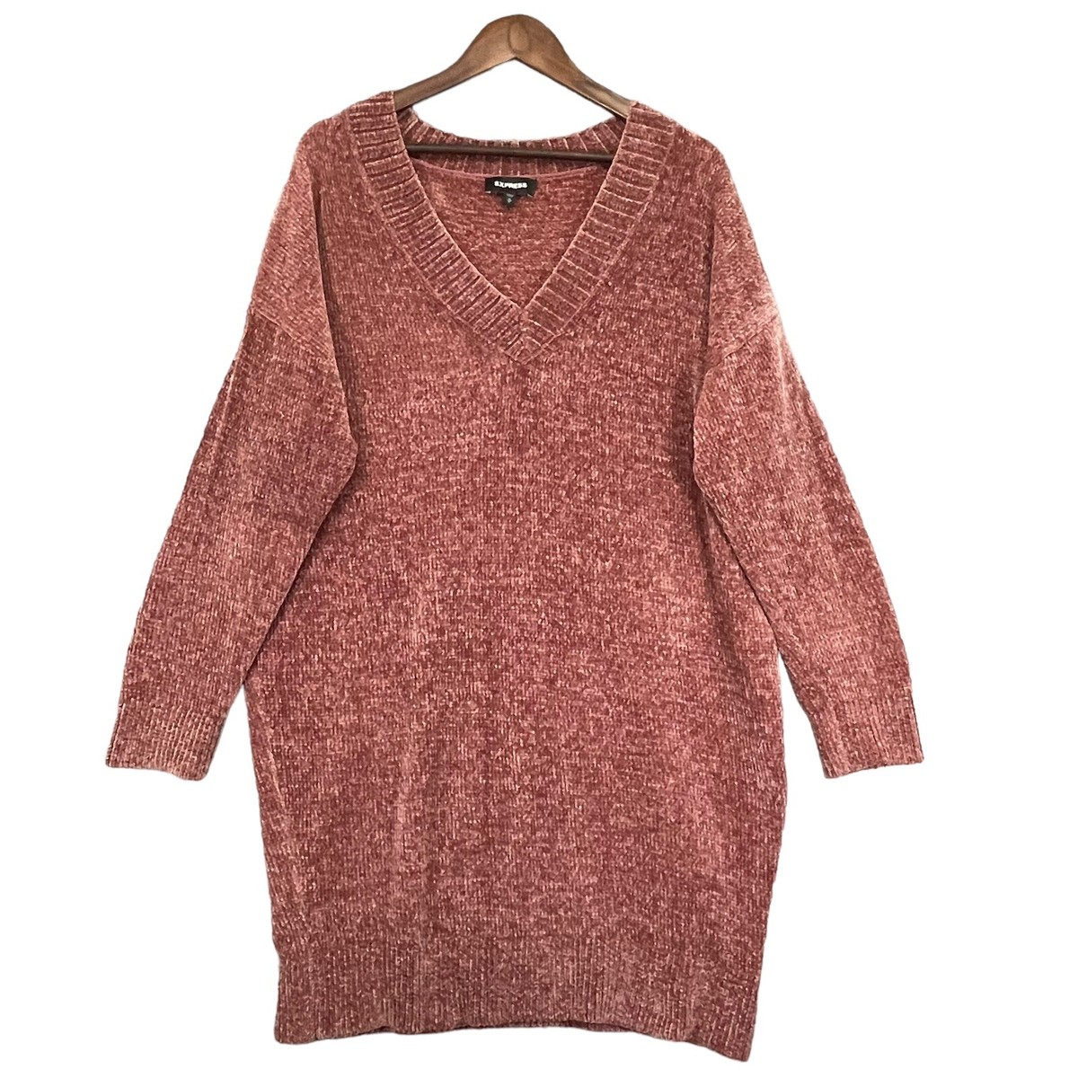 ゆき　10点 Express Tunic Pullover Sweater Women M Pink Chenille Super Soft