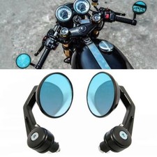 7/8" Round Motorcycle Wing Bar End Side Mirrors Motorbike Rearview Anti Glare UK
