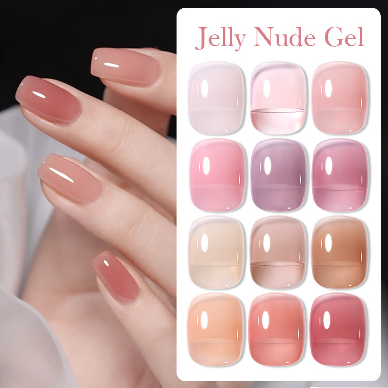 BORN PRETTY Jelly Nude Gel Nagellack 10ml Translucent Soak Off UV Nagellacke - Bild 4 von 157