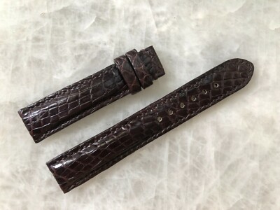 18mm/16mm Brown Alligator Crocodile Embossed Leather Watch Strap Band