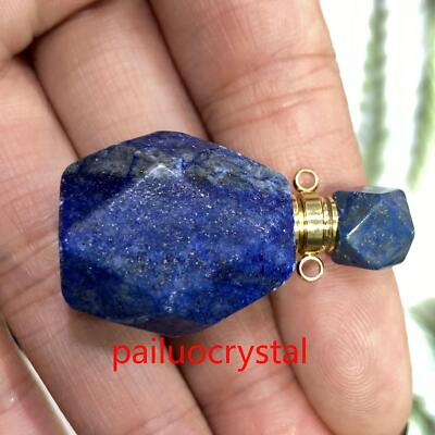 1pc Natural Lapis Lazuli Jasper Perfume Bottle Quartz Crystal Pendant Reiki Gem