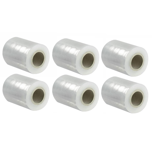 6 ROTOLI FILM ESTENSIBILE MANUALE H 12,5 CM TRASPARENTE MINI ROLL 23 micron