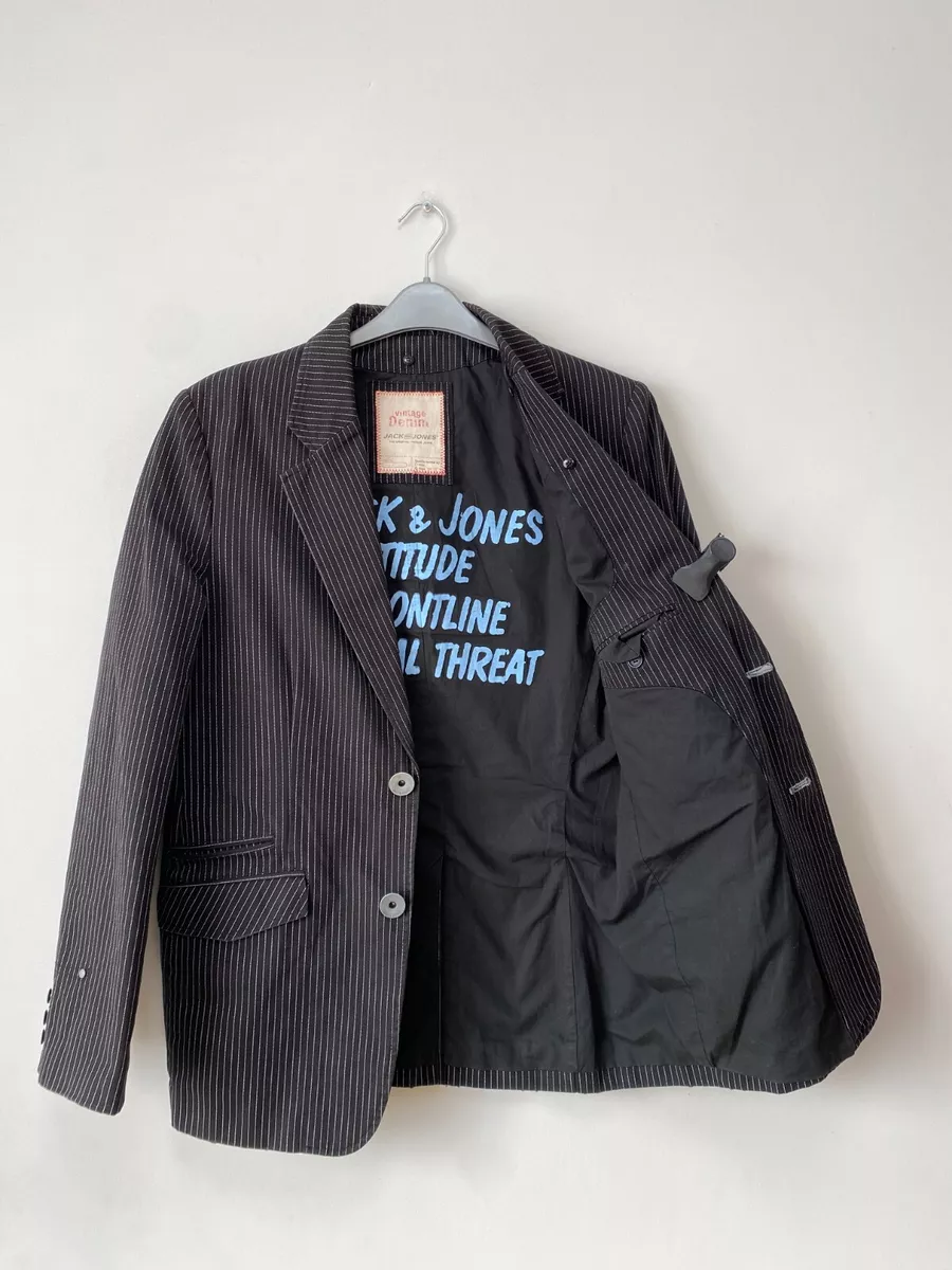 Striped black blazer sale