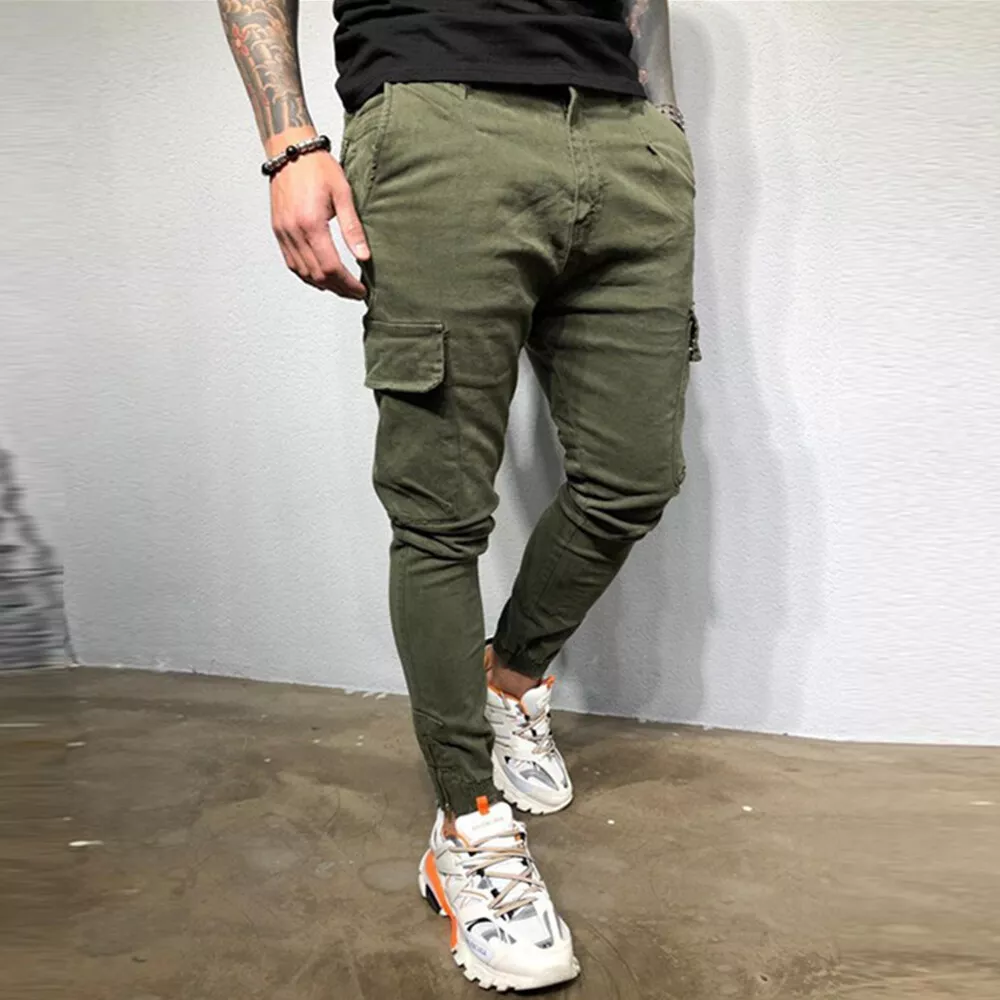 ASOS DESIGN super skinny cargo pants with tape detail in khaki - ShopStyle