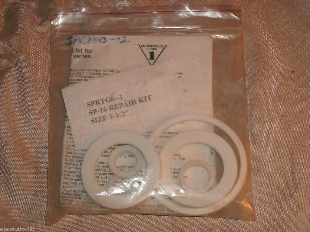 PBM VALVE SPRTG01 TEFLON/RTFE REBUILD KIT FOR 11/2" SP16 VALVE