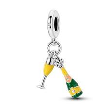 MULA Original Champagner Anhänger Charm AAA CZ für Armband 925 Sterling Silber
