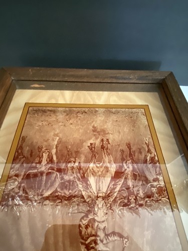 Vtg Lucid Lines Frederick Remington Old West Western Photo Art Glass 1974 Framed - Picture 17 of 24