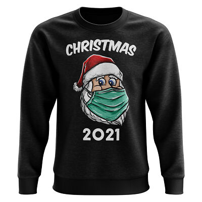 Weihnachtsmann Maske 2021 Sweatshirt lustig Weihnachten Gesicht Ihn oder Sie Pullover Herren Unisex
