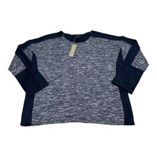 Image of NWT J Crew Pullover Sweater Women’s XXS Marl Blue Color Block Acrylic Wool Blend
