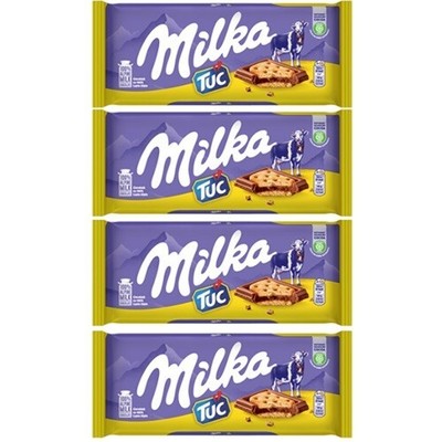 934887 4 x 87g BLOCK MILKA TUC BISCUITS MILK CHOCOLATE MADE IN GERMANY