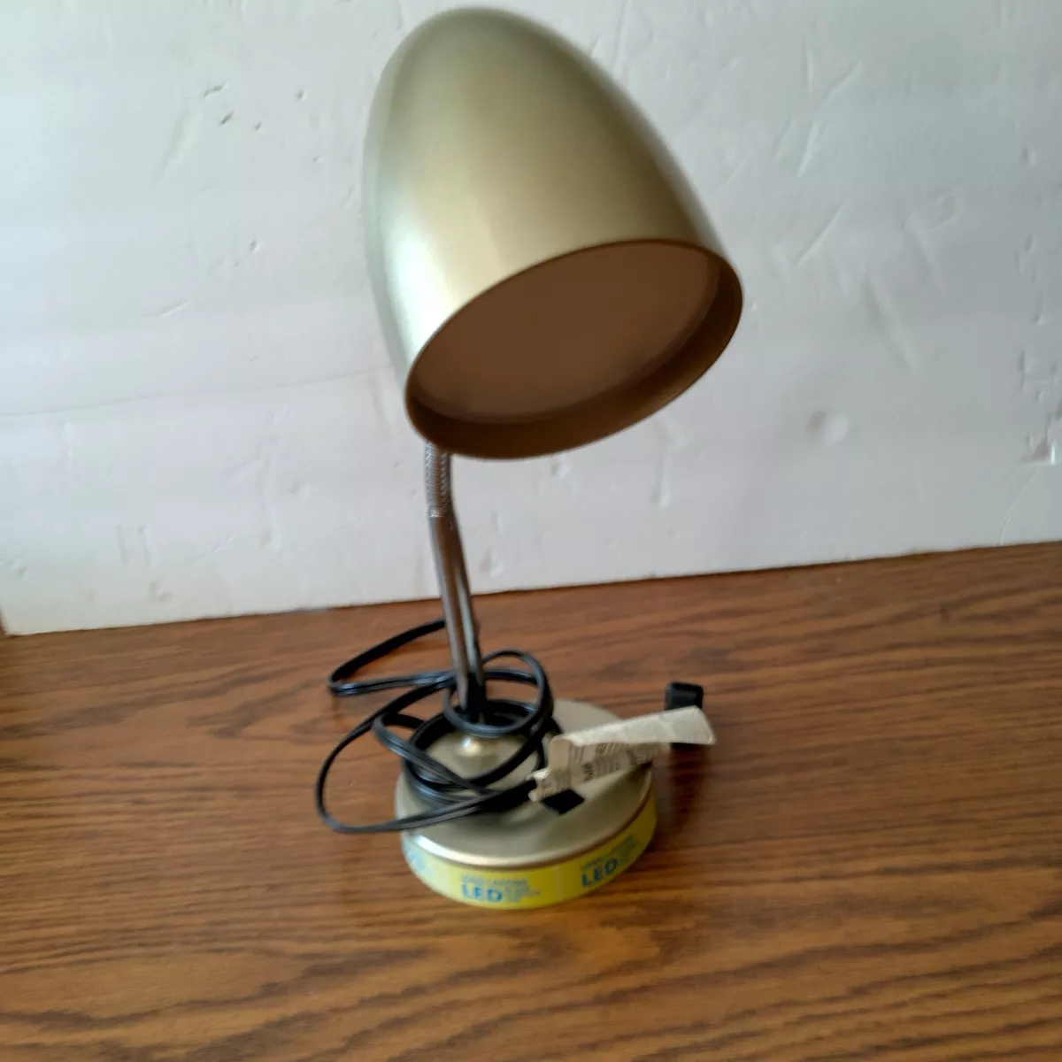 Vintage Intertek LED Flexible Brass Goose Neck Table Desk Lamp