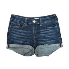 So Shorts Juniors 9 W29 Dark Wash Blue Denim Rolled Cuff