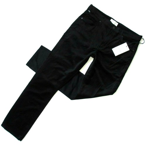 Black Stretch Velvet Cigarette Pants 27 