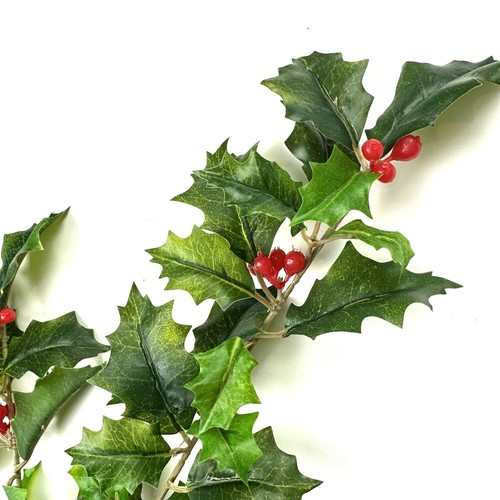 SET OF 3 Artificial Holly Tree Branches with Red Berries Christmas Winter Decor - Picture 6 of 7