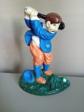 Vintage Cast Iron Golfer Playing Golf Door Stop Bookend 7