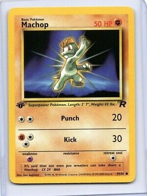 Machop 59/82 1st Edition NM Near Mint Team Rocket Non-Holo Pokemon Card