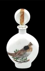 Vtg Field Birds Milk Glass Whiskey Decanter Hand Painted Ruffed Grouse 1969