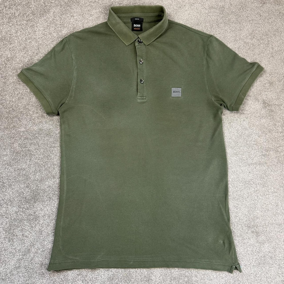 Hugo Boss Passenger Polo Shirt Khaki Green Mens Slim Fit Size
