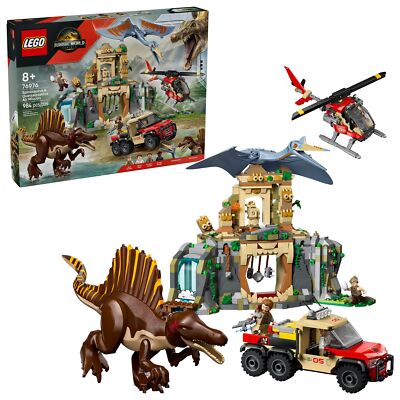 	LEGO Jurassic World Spinosaurus & Quetzalcoatlus Air Mission - Dinosaur Toy ...
