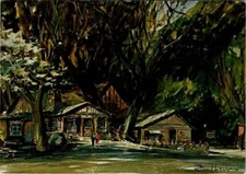 Santa Barbara CA California COLD SPRING TAVERN Artist Richard Lewis 4X6 Postcard