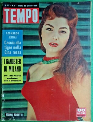 ROSANNA SCHIAFFINO -TEMPO,Zeitschrift für Kunst und Politik - Nr. 5 DEL1958 - REF.8148