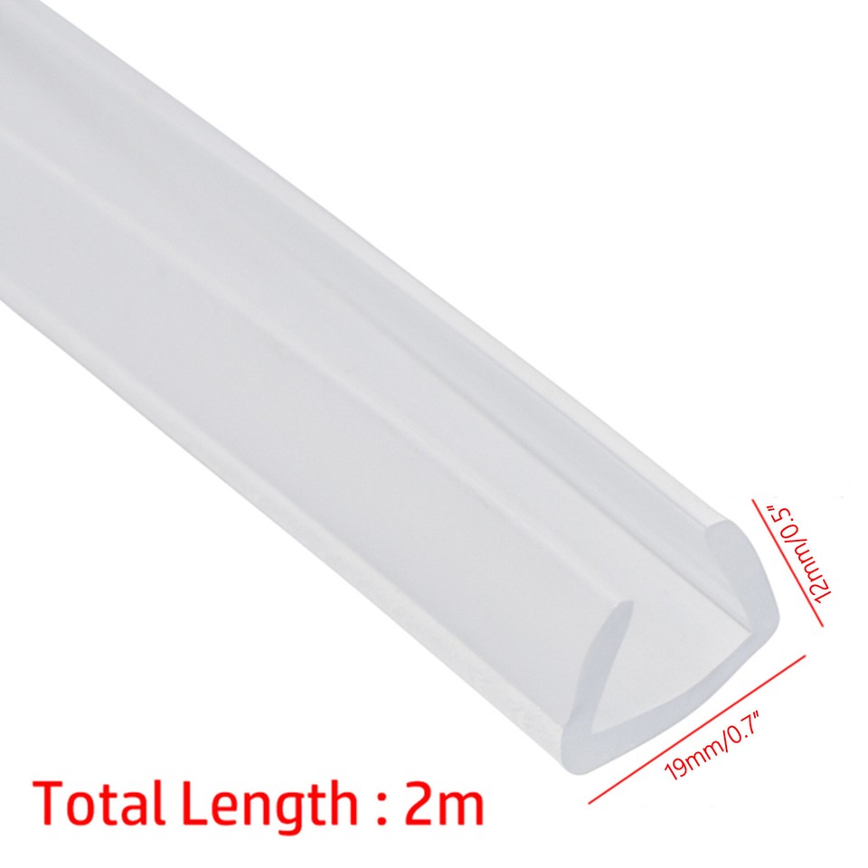 2 Meters U-channel Rubber Edging Sealing Strip Shower Door Glass ...