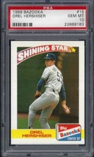 1989 Bazooka #15 Orel Hershiser Los Angeles Dodgers PSA 10 Gem Mint 22669183