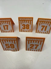 5 Whataburger Table Number Tents - 17, 38, 71, 59, 27