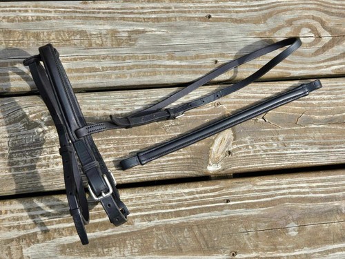 DEVOUCOUX Calfskin Covered Removable Flash Noseband Caveson Browband Set ~Pony/1