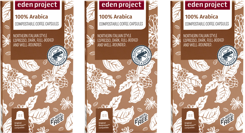 30 PLASTIC FREE Eden Project Home Compost 100% Arabica Nespresso Compatible Pods
