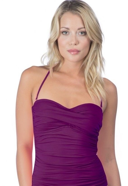 La blanca Island Goddess Bandeau Swim Tankini Top Purple Grape~Size16~NWT $89 for sale online