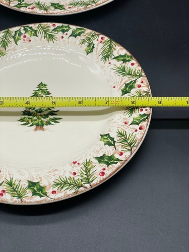 Pier 1 Winter Wonders Christmas Tree Salad Dessert Plate Holly & Berries 8.5” - Picture 4 of 6