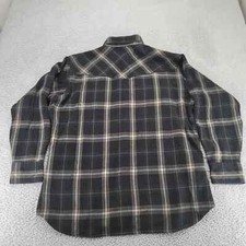 Rock Creek Ranch Shirt Mens 17-17.5 Black Pearl Snap Heavy Long Sleeve Western